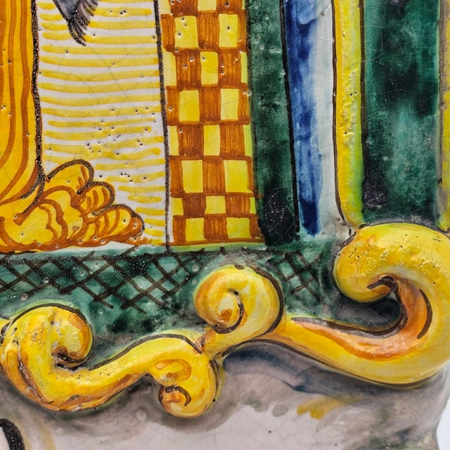 Vintage Italian Maiolica Madonna and Child Plaque by Roberto Lanchi, Rome For Sale - Image 12 of 13