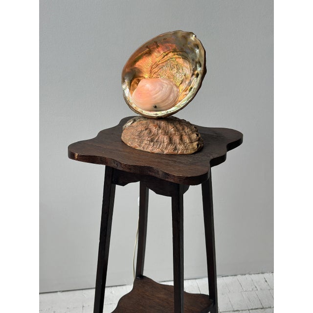 Vintage Undulating Edge Tiered Side Table, Circa 1940s. Two-tiered table with pieced, undulating tabletop surfaces affixed...