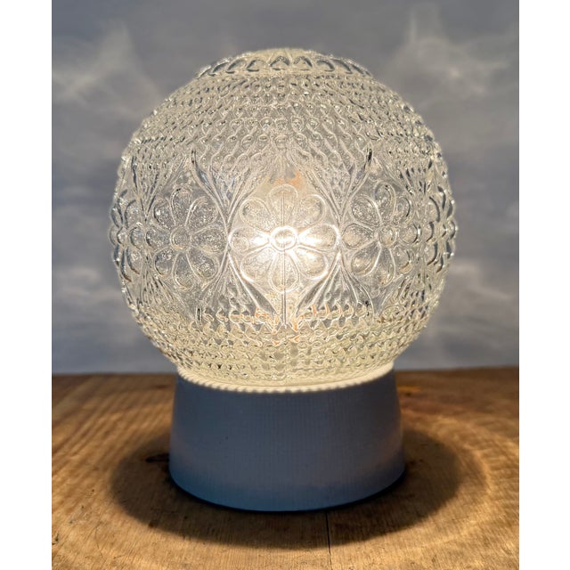 Vintage White Porcelain and Glass Ceiling Light, 1970s For Sale - Image 13 of 14