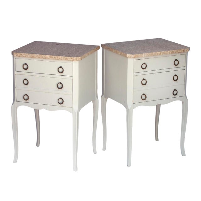 Antique Marble Top Nightstands, 2 Pieces For Sale In Los Angeles - Image 6 of 10