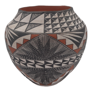 Large Signed Acoma Pueblo Polychrome Olla by Lydia H. Ray ("Lee")