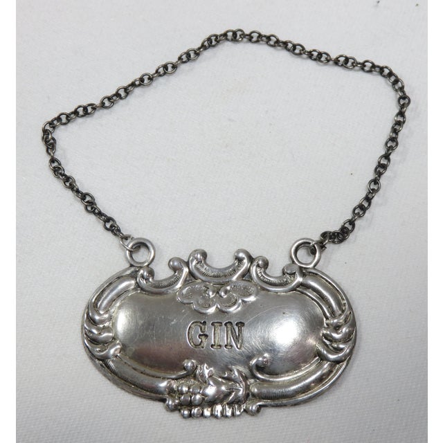 Vintage Sterling Silver Vodka Gin & Sherry Liquor Decanter Labels