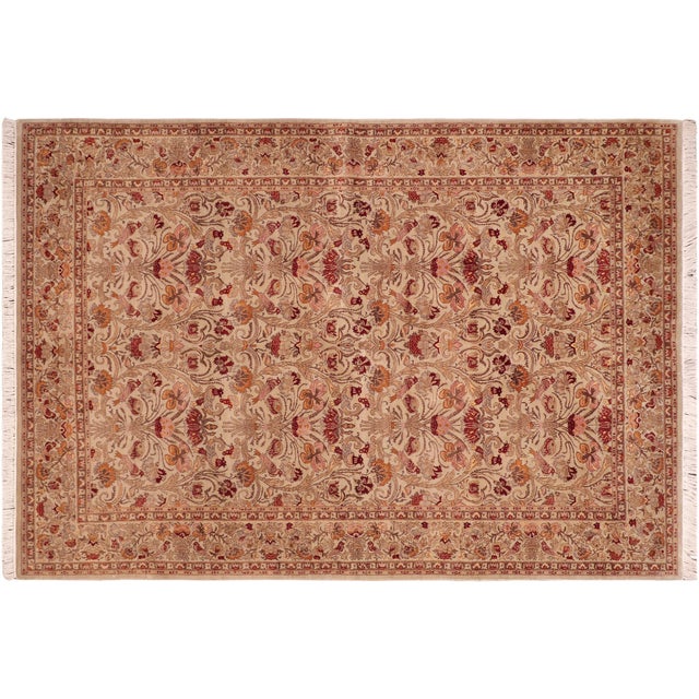 Copper Shabby Chic 1990's Pak-Persian Taupe/Red Wool Rug - 6'2'' X 9'1'' For Sale - Image 8 of 9
