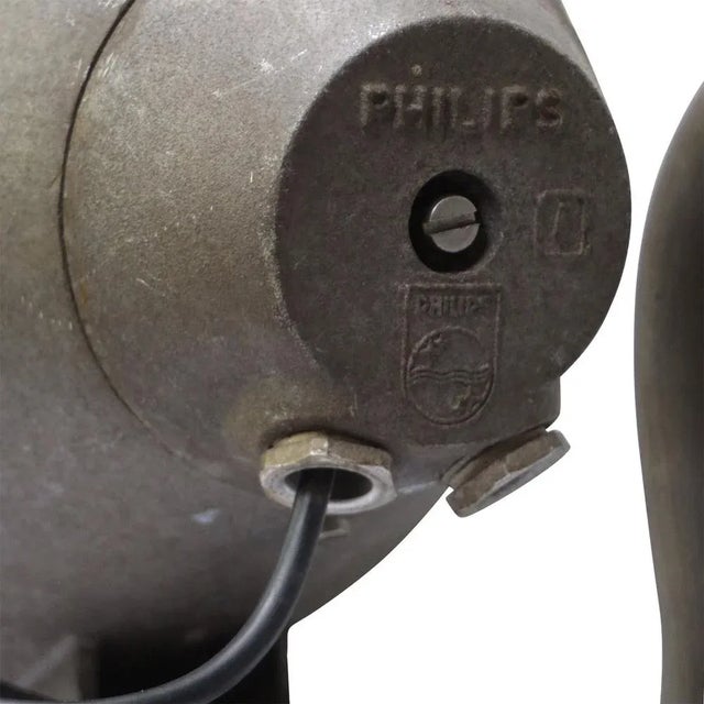 Vintage Industrial Dutch Grey Cast Clear Glass Wall Lamp by Philips For Sale - Image 10 of 11