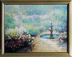 Paul Guy Gantner"Beyond of Gardern Gate"#6034666 Original Oil on Canvas H.Signed