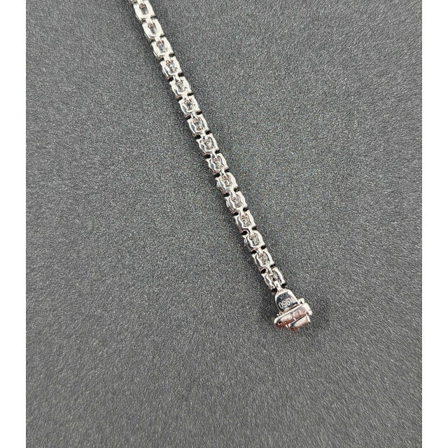 Metal 4.89 Ct Diamond Tennis Bracelet For Sale - Image 7 of 8