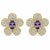 Fiver petal flower earrings studs with amethysts in 925 silver with gold plating over. Metal type: 925 silver with 14 gold...