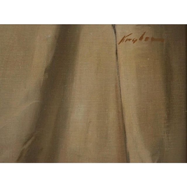 Vintage Mid Century Still Life With Brass Vessel, Fruits and Vegetables by Charles Kinghan For Sale - Image 4 of 5