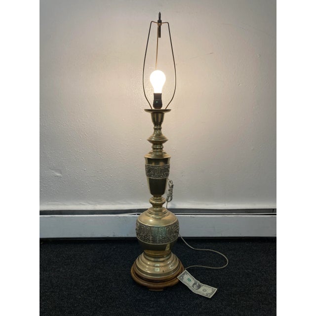 Mid 20th Century Majestic Marbro Japanese Brass Table Lamp in James Mont For Sale - Image 10 of 13