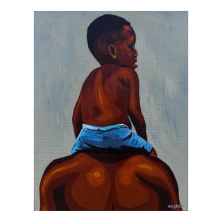 A Father's Duty, Figurative Painting, Acrylic on Canvas, 2025 For Sale