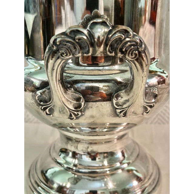 Metal Vintage Silver Plate Trophy Form Champagne Ice Bucket With Removable Liner For Sale - Image 7 of 10
