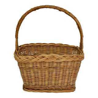 Wicker 10" Rectangular Basket For Sale