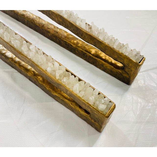 Pair of “São Paulo” Bronzed Quartz Wall Sconces by House of Aura For Sale - Image 12 of 18