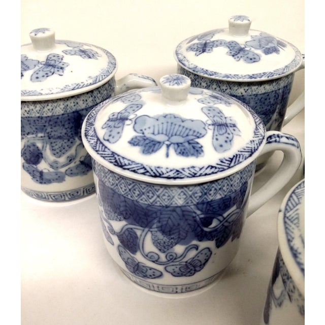 Chinese Porcelain Covered Tea Cups Set of 6 Chairish