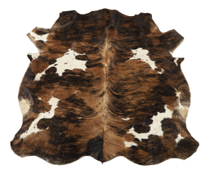 Vintage Brindle Tricolor Cowhide Rug, 1990s