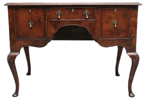 18th Century Walnut and Feather Banded Lowboy