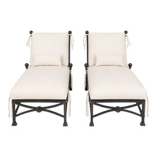 Modern Patio Chaise Lounges- Pair For Sale
