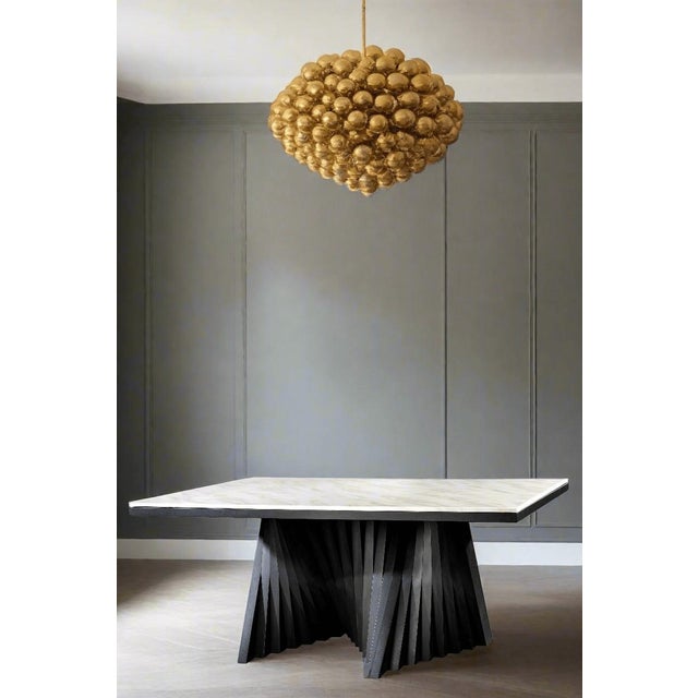 Contemporary Conan 71" Long Black Dining Table Set for 6 with Black and White Chairs For Sale - Image 3 of 7