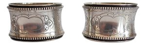 Antique Biedermeier 800 Silver Napkin Rings, 1880s, Set of 2