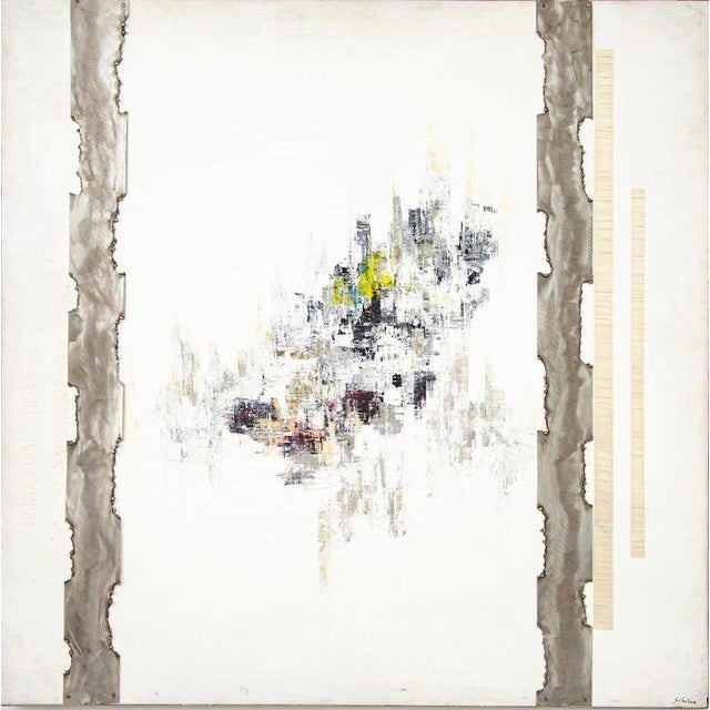 Mario Sinisca, Composition, 1994, Mixed Media on Canvas For Sale - Image 4 of 4