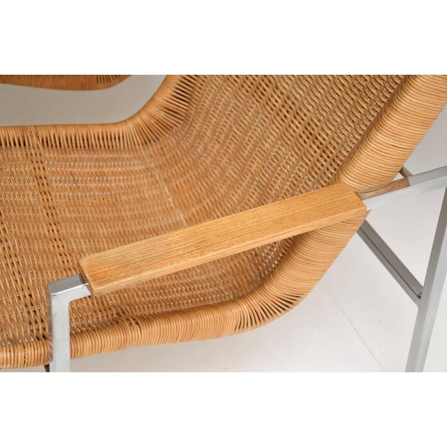 Vintage Chrome and Rattan Armchairs by Dirk Van Sliedregt for Gebroeders Jonkers Noordwolde, 1960s, Set of 2 For Sale - Image 10 of 12