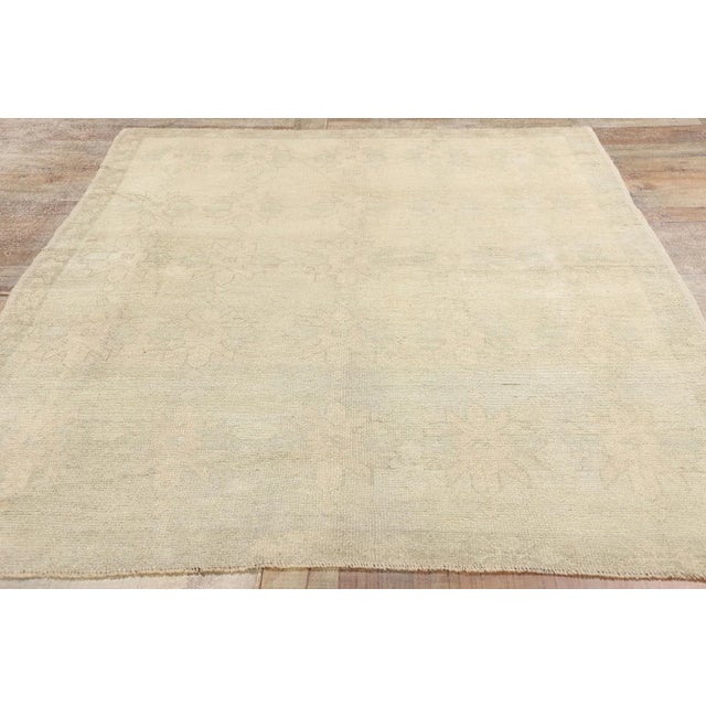 Tan Vintage Muted Turkish Oushak Rug - 04'08 X 07'00 For Sale - Image 8 of 9