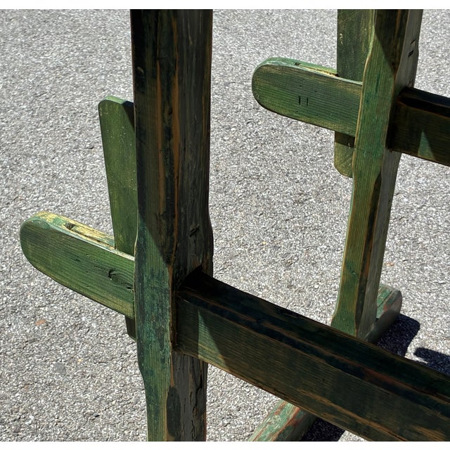 Pine Double Stretcher Base Work Table For Sale - Image 10 of 14