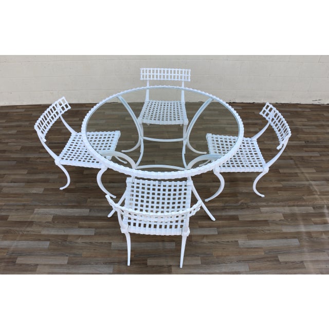 Mid Century Thinline Aluminum Klismos Outdoor Dining Set, Table & 4 Chairs, California 1960s For Sale In Los Angeles - Image 6 of 18