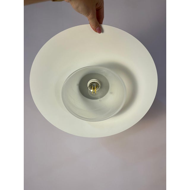 White White Louvered Lamp with Marbled Glass from Jeka For Sale - Image 8 of 11