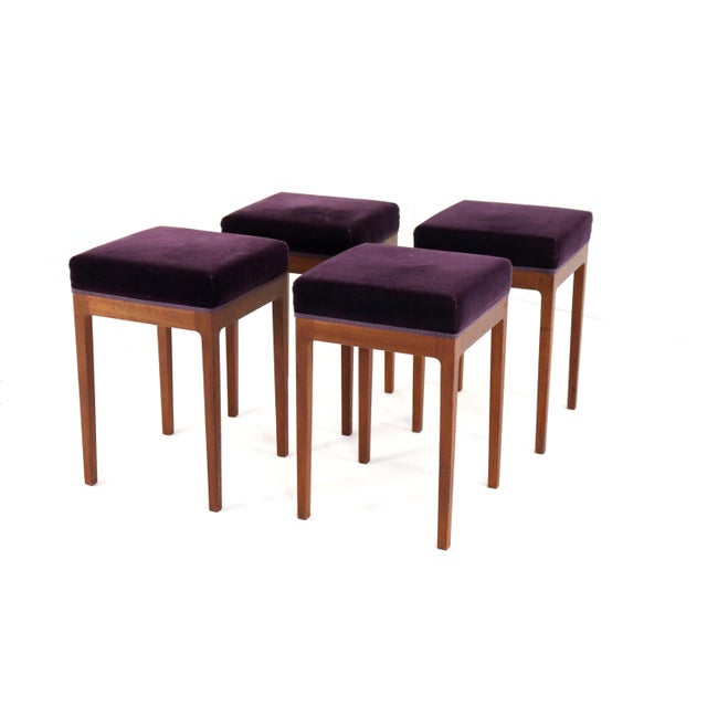 Brown Vintage Stools, 1970s, Set of 4 For Sale - Image 8 of 17