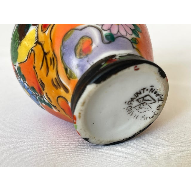 Japanese Miniature Hand Painted Porcelain Ginger Jar For Sale - Image 9 of 11