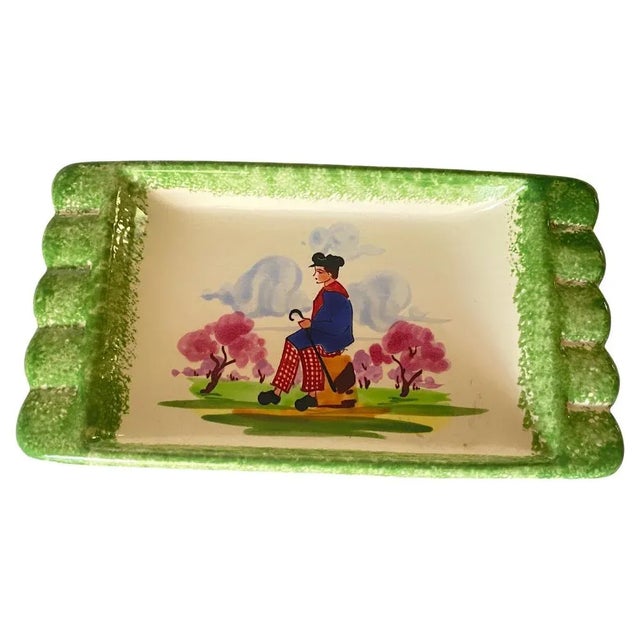 Ceramic Yellow Ceramic Butter Dish in the Style of Quimper, France, 1950 For Sale - Image 7 of 7