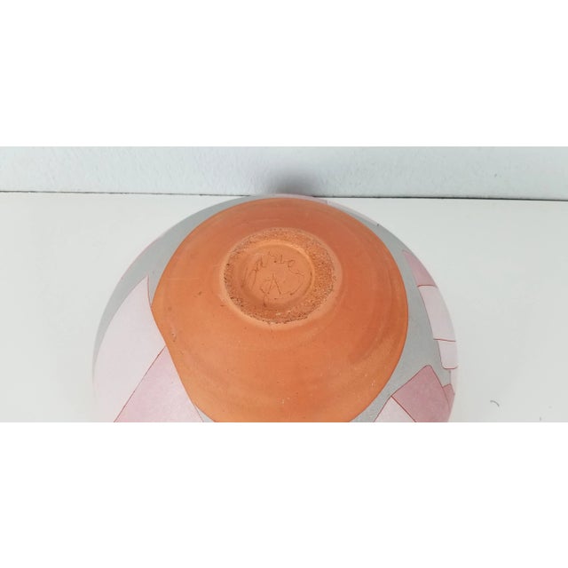 Ceramic 1980 Vintage Modernist Art Pottery Vase, Signed/ Sold For Sale - Image 7 of 8