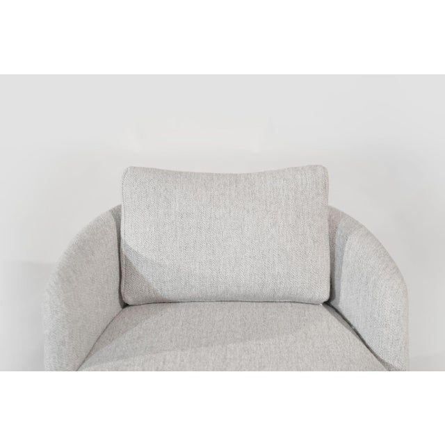 Dove Gray Set of Swivel Lounges on Walnut Supports by Leon Rosen, Circa 1970s For Sale - Image 8 of 12