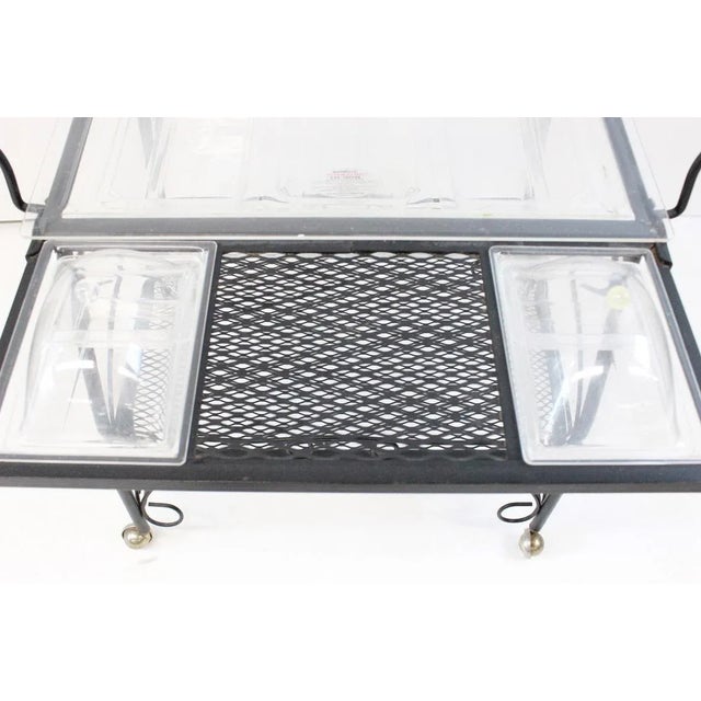 Mid Century Modern Metal and Lucite Patio Bar Cart For Sale - Image 10 of 13