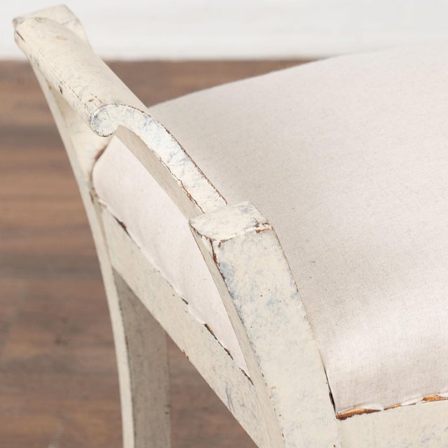 White Pair, Early 20th Century Swedish White Gustavian Tabouret Stools For Sale - Image 8 of 14