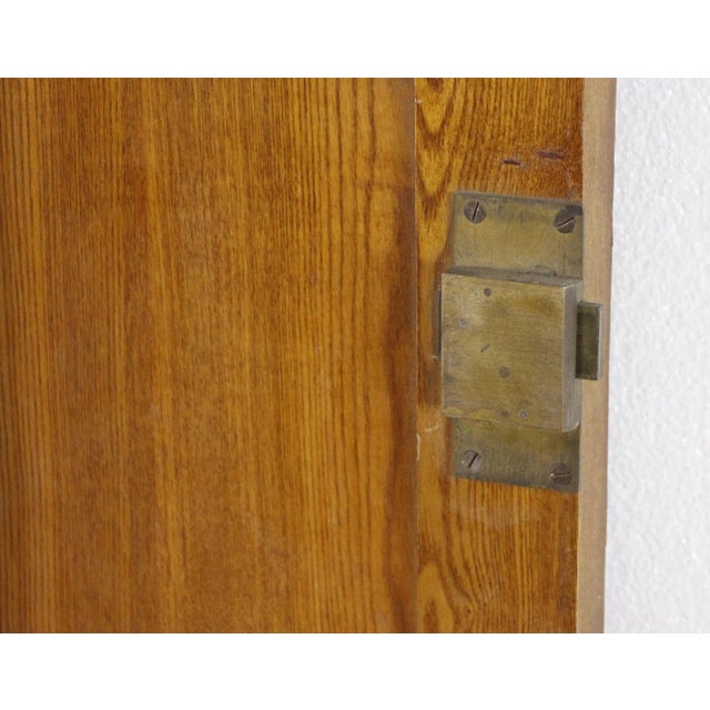 Wood Mid 20th Century Carved Oak Beveled Mirror Cabinet Door For Sale - Image 7 of 8