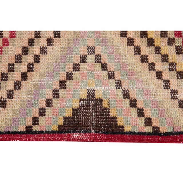 Beige Vintage Turkish Scatter Wool Rug 4 X 7 For Sale - Image 8 of 13