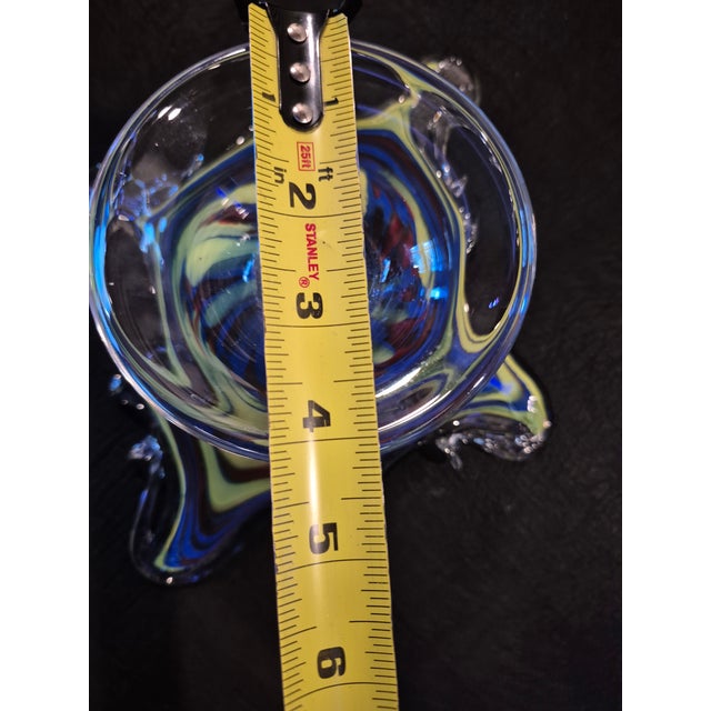 Mid 20th Century Italian Murano Style Sculptural Art Glass Bowl For Sale - Image 9 of 9