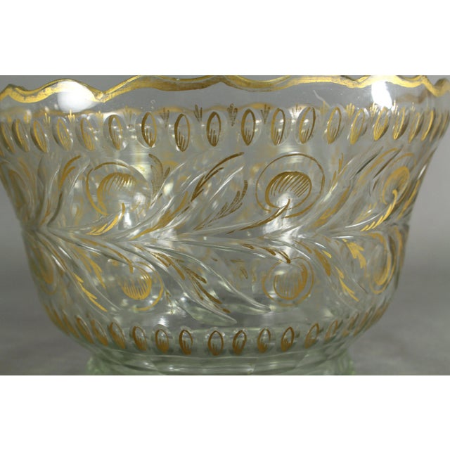 Circa 1750's Anglo-Irish Cut Crystal Glass Bowl With Gilt For Sale In Houston - Image 6 of 13