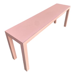 1980s Pink Postmodern Extra Long Console Table For Sale