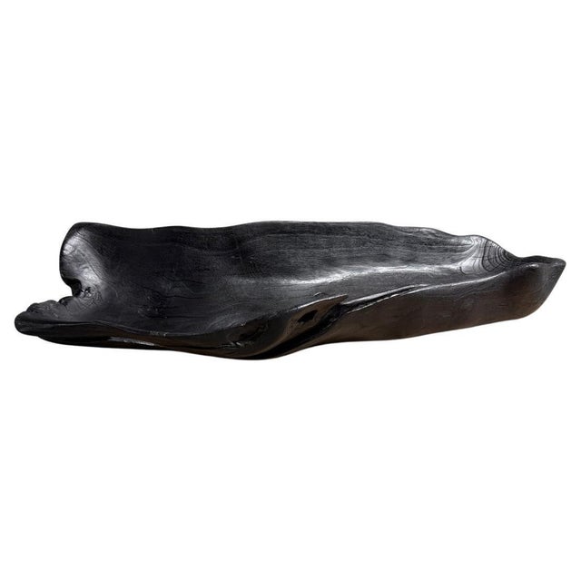 Andrianna Shamaris Sculptural Charred Teak Wood Vessel For Sale - Image 15 of 18