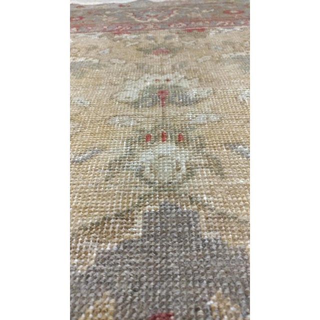 Vintage Oushak Handmade Oriental Pale Caramel, Coral Taupe & Gray Rug For Sale - Image 11 of 12