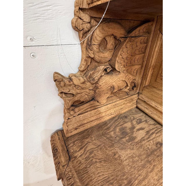 A Masterpiece French 19th Century Louis XIII Bleached Solid Oak Hunting Buffet or Bookcase For Sale - Image 10 of 18