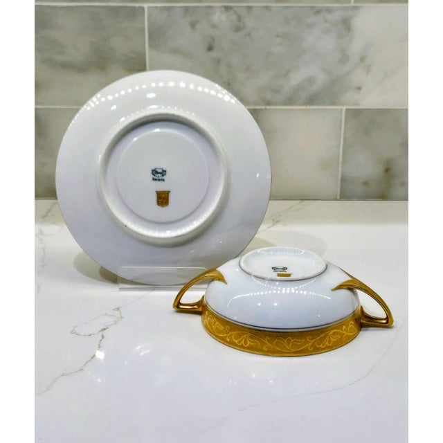 Thomas Bavaria Pickard 24k Gold Tea Set – 19 Pieces, 7 Cups & Saucers For Sale - Image 10 of 11