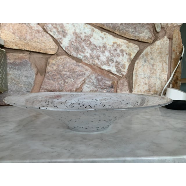 Mid 20th Century Handmade Murano Glass White Decorative Bowl Italy For Sale - Image 9 of 9