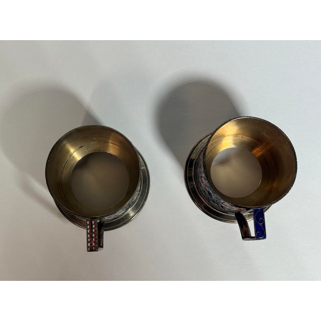 Mid 20th Century Mid-20th Century 916 Silver Cups - A Pair For Sale - Image 5 of 11