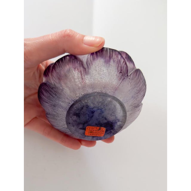 Purple Glass Open Flower Bowl by Gabriel Argy Rousseau, 1924 For Sale - Image 9 of 10