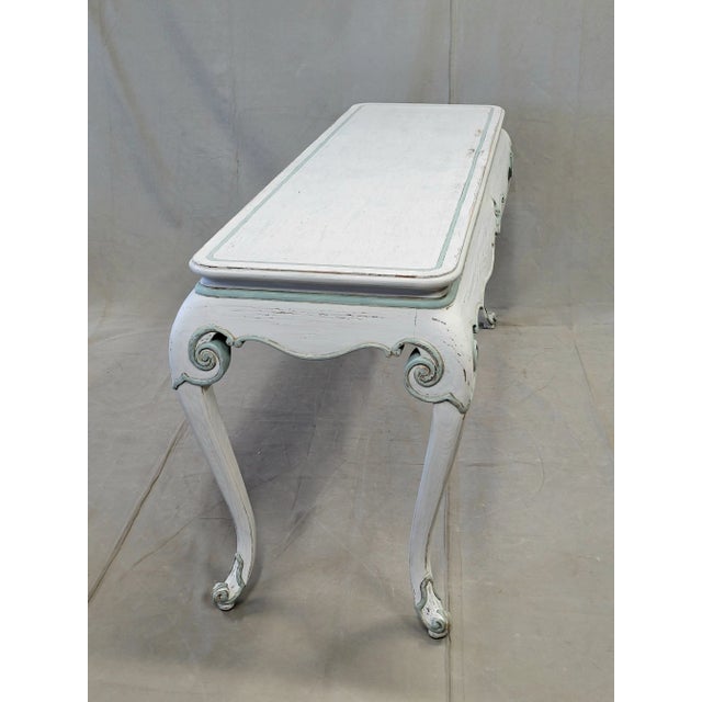 Vintage French Style Painted Cabriole Console Table For Sale - Image 11 of 12