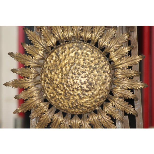 Mid-Century Modern Gilt Sun Wall or Ceiling Light, France, 1950s For Sale - Image 3 of 18